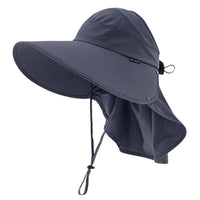 Women's Summer Sun Protection Shawl Hat Ice Silk Fisherman Hat Outdoor Hiking Cap with Large Head Circumference