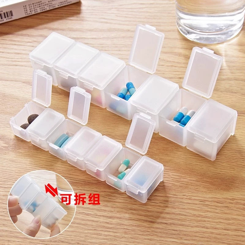 Portable Travel Pill Organizer with Detachable Compartments