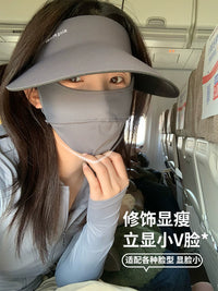 UV Protection Sun Visor Hat for Women, Full Face Cover with Detachable Neck Flap, Wide Brim Summer Outdoor Hat