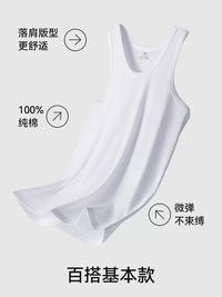 Mao Ren Men's 100% Combed Cotton Seamless Undershirt Tank Top for Gym and Casual Wear