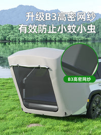 SUV/MPV Car Tailgate Tent with Support Poles, Waterproof Outdoor Camping Shelter for Self-Driving Tours