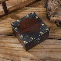 Vintage Wooden Treasure Box Decorative Storage Chest for Home Decor and Props