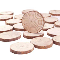 Pre-drilled Pine Wood Slices for DIY Crafts, Painting, and Decorations