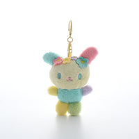 Cute Floral Bunny Plush Keychain Card Holder Coin Purse