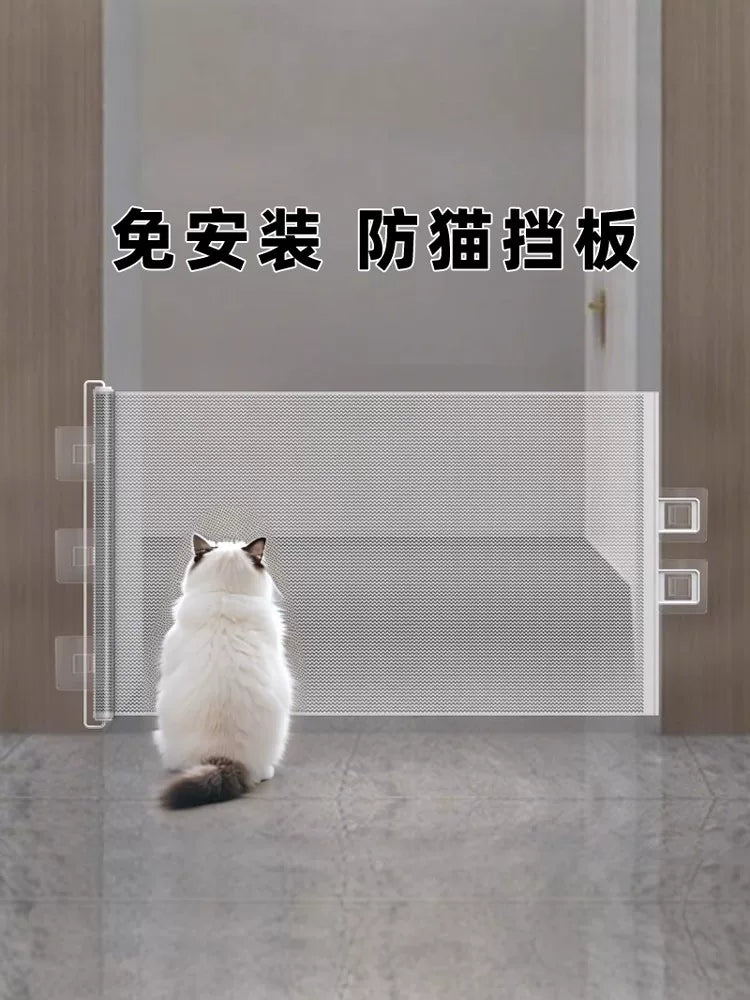 Retractable Pet Safety Gate for Dogs and Cats, No-Drill Indoor Stairway and Doorway Barrier