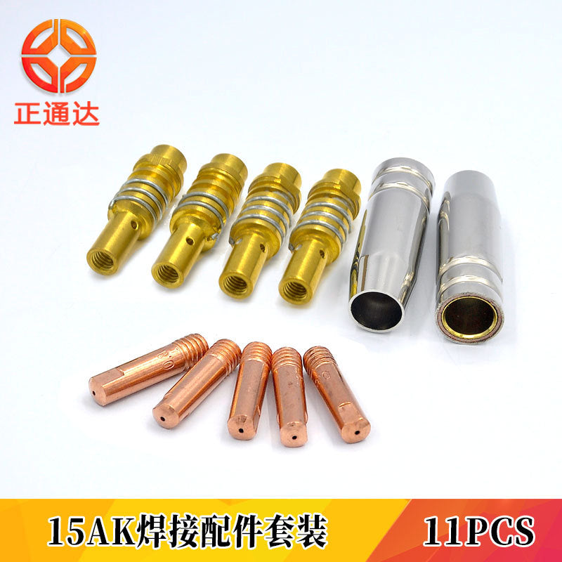 11-Piece 15AK MIG/MAG Welding Torch Consumables Kit with Contact Tips and Rods