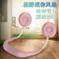 Portable Neck Fan with Dual Heads, Rechargeable Mini Fan for Sports and Outdoor Use