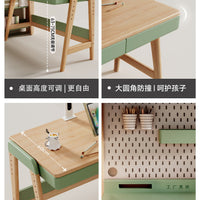 Kids Solid Wood Corner Desk with Bookshelf and Computer Table for Study