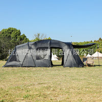 Blackout Outdoor Camping Tunnel Tent with Aluminum Poles, Large 1-Room 1-Hall Double-Layer Rainproof Sunshade