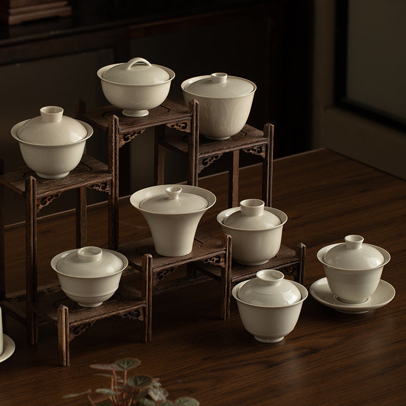 Handmade Ash Glaze Gaiwan Tea Bowl for Kung Fu Tea Ceremony