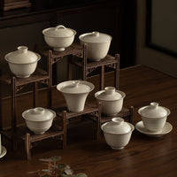 Handmade Ash Glaze Gaiwan Tea Bowl for Kung Fu Tea Ceremony
