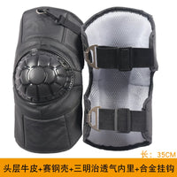 Electric Scooter Leather Knee Pads Summer Breathable Windproof Leg Protector for Motorcycle Cycling