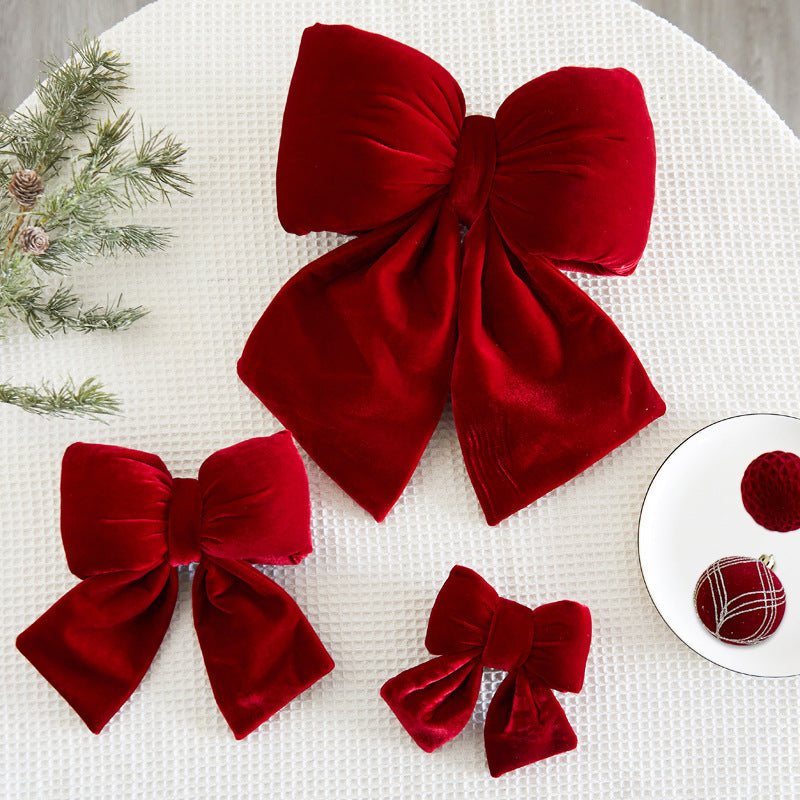 Velvet Bowknot Christmas New Year Wedding Decoration