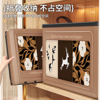 Vintage Style Foldable Storage Box with Lid for Clothes and Snacks, Large Capacity Organizer for Home Bedroom Wardrobe