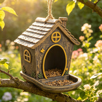 Creative Outdoor Hanging Tree Stump Bird Feeder for Garden Patio Balcony