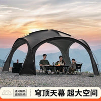 Black Dome Canopy Tent Large Sunshade Outdoor Camping Rainproof Foldable Shelter