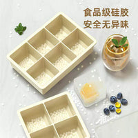 Silicone Ice Cube Tray with Lid, Large Square Ice Cube Mold for Whiskey Cocktails, Food-Grade & Easy Release