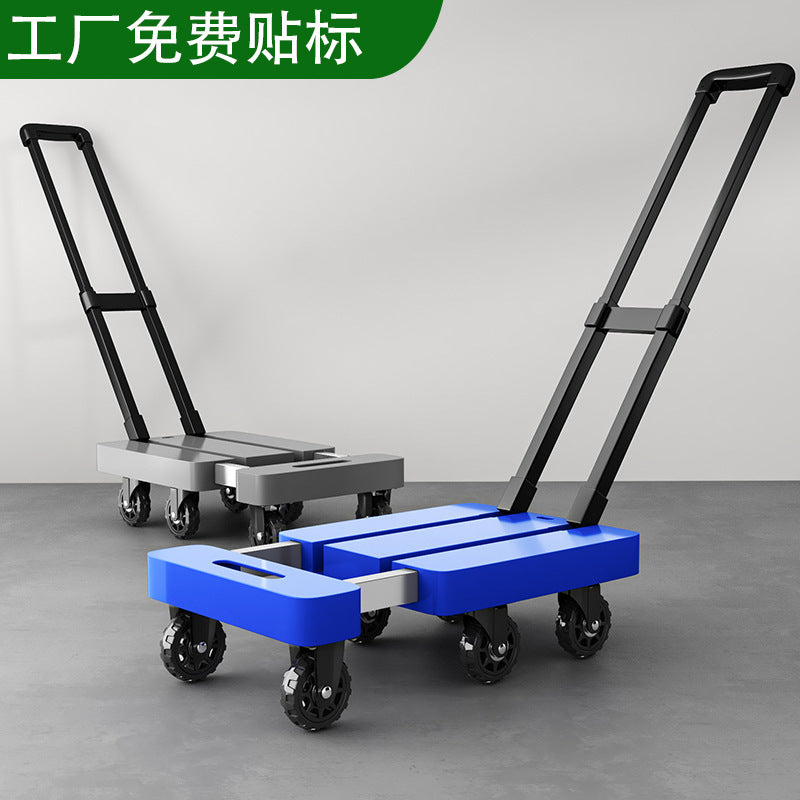 Foldable Silent Wheel Hand Truck Portable Outdoor Camping Cart Shopping Trolley