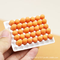 Miniature Simulation Egg Tray with Eggs Dollhouse Food Model Play Toy