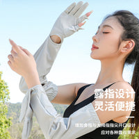 UV Protection Cooling Arm Sleeves for Women - Breathable Touchscreen Gloves for Outdoor Driving & Sports