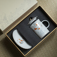 Ceramic Mug with Infuser and Lid, 400ml Tea Separation Cup for Office and Business Gifts