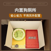 Luxury Dog Crate with Separate Toilet Area, Large Space Villa Design for Small to Medium Dogs, One Bedroom, One Living Room, One Bathroom