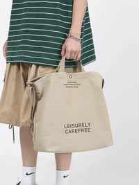 Men's Canvas Messenger Bag Large Capacity Shoulder Handbag for Commute and College