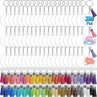 DIY Clear Acrylic Keychain Blanks Set with Rings