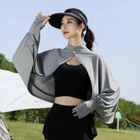 Women's Lightweight UV Protection Sun Shawl for Cycling, Ice Silk Thin Sunscreen Cape