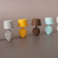 Miniature Hollow-Out Dollhouse Table Lamp Model for DIY Home Decor