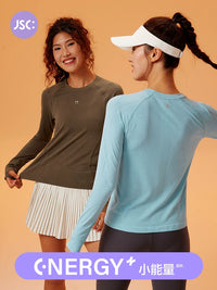 JSC Little Energy 2.0 Seamless Long Sleeve Fitness Top for Women - Quick Dry for Yoga, Running, Tennis