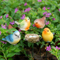 Resin Bird Garden Stakes for Potted Plants and Micro Landscapes