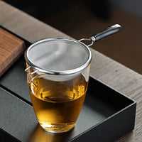 Japanese Style Stainless Steel Tea Infuser with Ceramic Handle and Stand