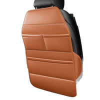 Car Seat Back Organizer with Kick Mat and Storage Pockets, PU Leather Multi-functional Large Capacity