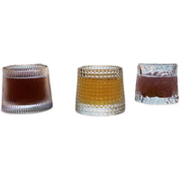 Nordic Style Glass Tumbler for Whiskey, Cocktails, Beer, and Cold Drinks