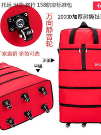 Large Capacity Foldable Travel Duffel Bag with Spinner Wheels and Lock