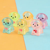 Cute Puppy Animal Luminous Resin Figurines for Micro Landscape & DIY Decor