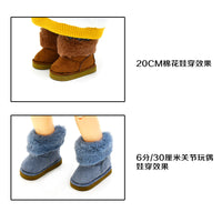 Doll Winter Boots for 20cm Cotton Dolls, 6-Point BJD, and Zsiga Sister Dolls