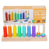 Rainbow Stacking Rings Sorting Toy for Toddlers, Educational Logic Thinking Game