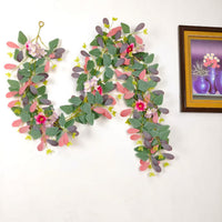 Artificial Eucalyptus Garland Vine for Indoor Wall Decor, Butterfly Simulation Rattan Wreath Decoration