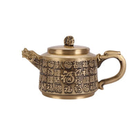 Brass Teapot Collectible Ornaments with Auspicious Designs