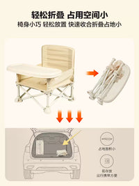 Portable Folding Baby Outdoor Camping Chair with Tray and Safety Belt for Beach Picnics