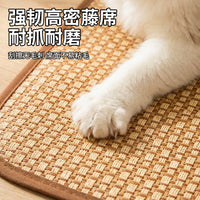 Pet Cooling Mat for Dogs and Cats, Summer Breathable Bamboo Sleeping Pad