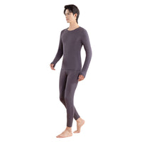 Men's Lenzing Modal Thin Thermal Underwear Set 160g with German Velvet, 10A Antibacterial