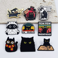 Cute Black Cat Series Enamel Pin for Backpacks and Clothing