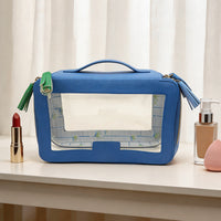 Large Capacity PVC Waterproof Toiletry Bag Portable Travel Cosmetic Organizer with Handle