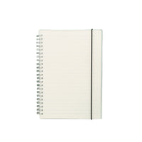 Thickened PP Cover Twin-Coil Notebook with Elastic Band, A4/B5/A5/A6 Blank/Grid Pages for Study