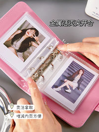 PU Leather Card Holder Album with Magnetic Closure for Small Cards, Dustproof, Cute Cartoon Design