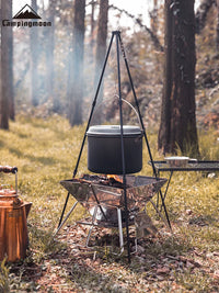 KEEMANS Portable Folding Stainless Steel BBQ Grill and Fire Pit for Outdoor Camping