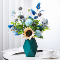 Artificial Flower Arrangement with Vase for Home Decor, Dining Table, Living Room, and Office